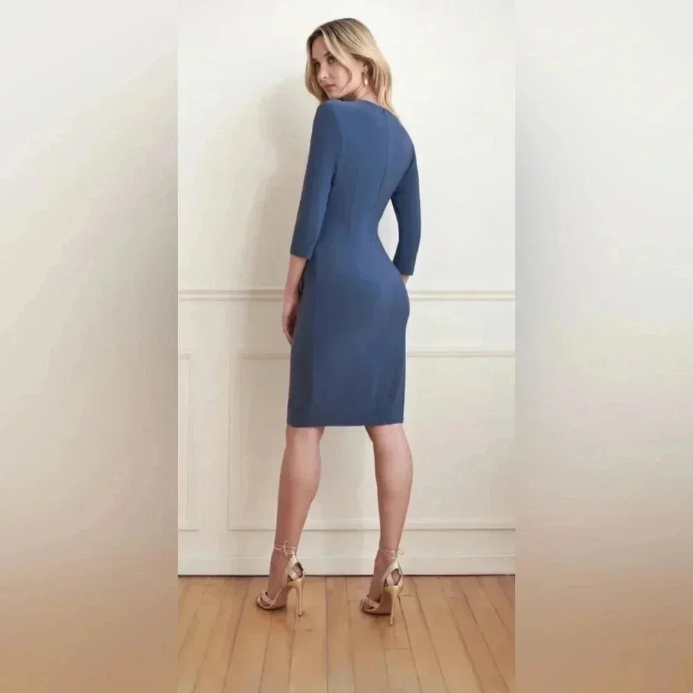 Joseph Ribkoff | Drape Front Dress - Picture 5 of 12